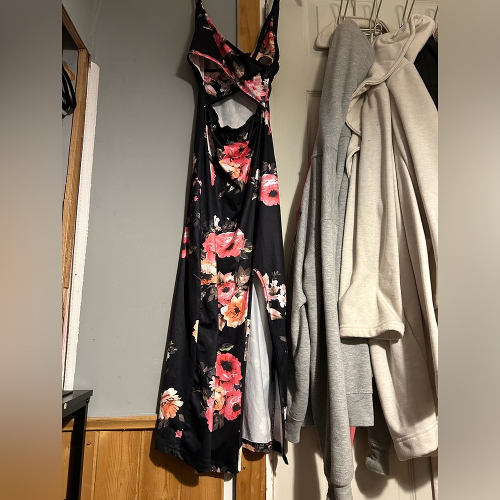 Black floral dress